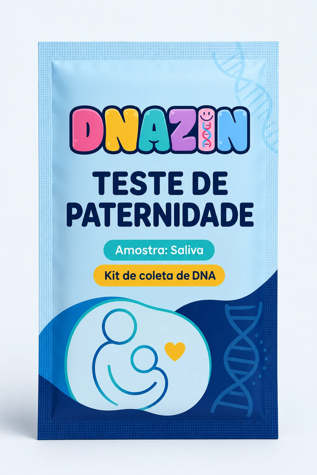 Conceito visual do kit DNAZIN de paternidade